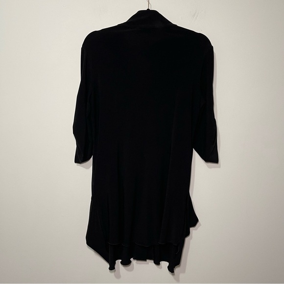 Joseph Ribkoff Black Pleated Button Front Tunic Top Gothic lagenlook Size 10 - Picture 6 of 8